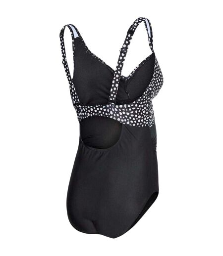 Womens/ladies Polka Dot Fabric Maternity One Piece Swimsuit Black Print Mamalicious