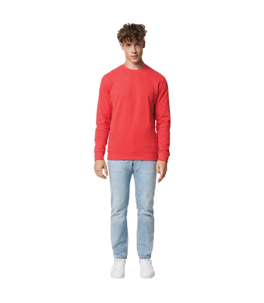 Unisex adult zion recycled cotton crew neck sweatshirt luscious red Iqoniq-3