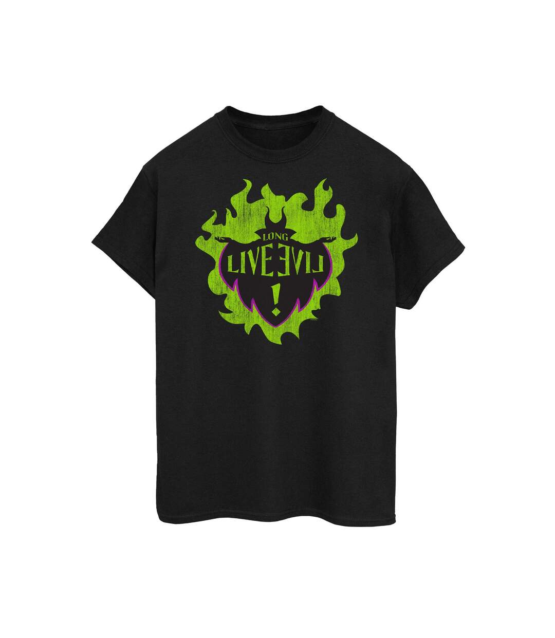 Disney Femmes/Les femmes The Descendants Maleficent Long Live Cotton Boyfriend T-Shirt (Noir) - UTBI49811-1