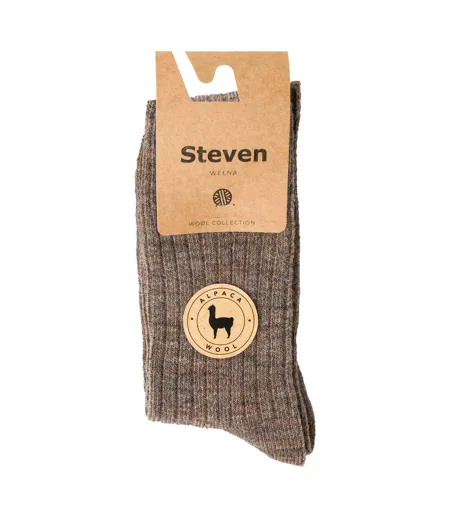 Steven - 1 Paire Homme Chaussettes Botte Alpaga Laine Hiver Randonnée