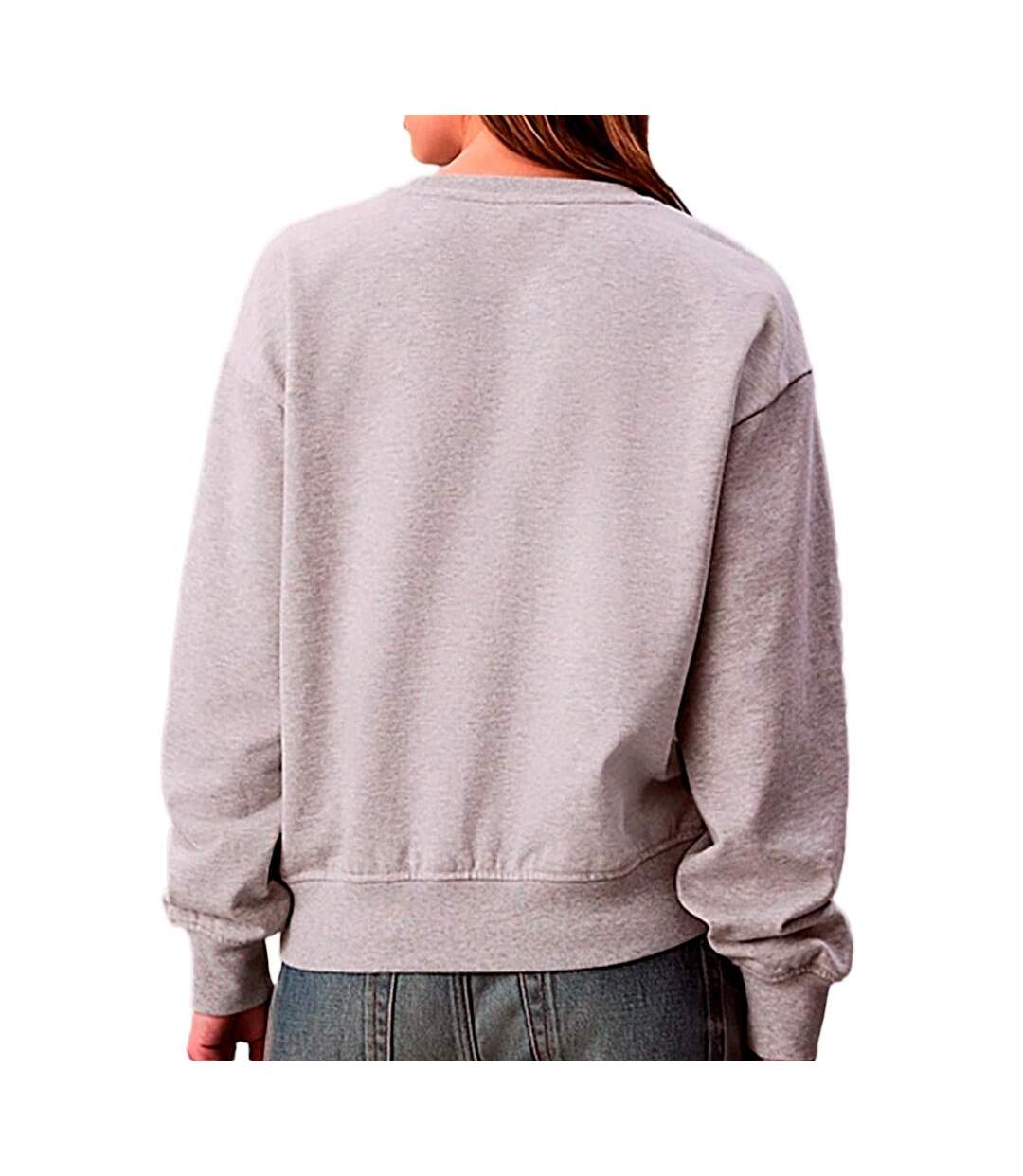 Sweat gris femme calvin klein jeans archive logo fren-2