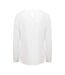 Womens/ladies Pleated Front Long-sleeved Blouse White Henbury-2