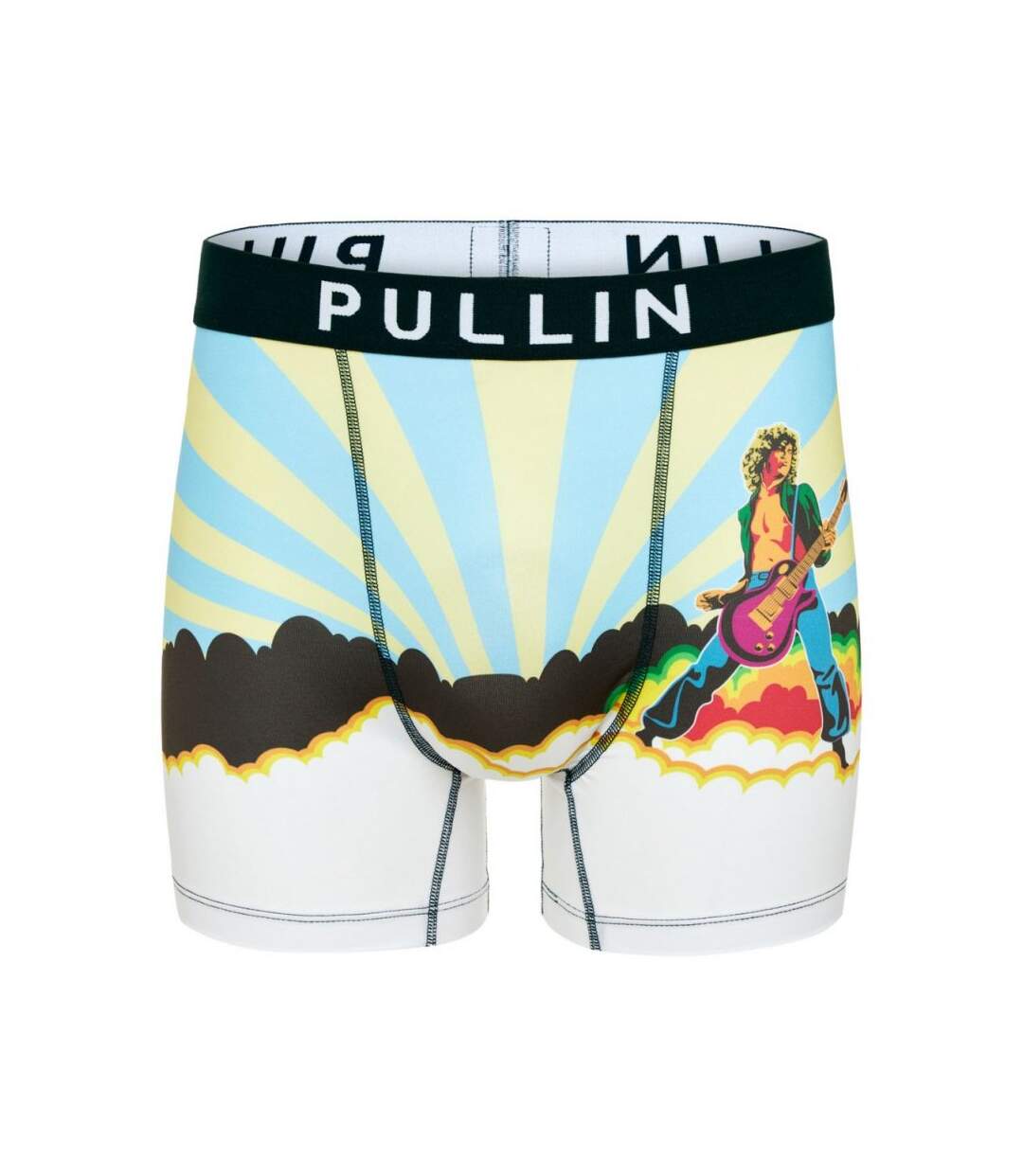 PULL IN Boxer Long Homme Microfibre HELLFEST Bleu Jaune-1