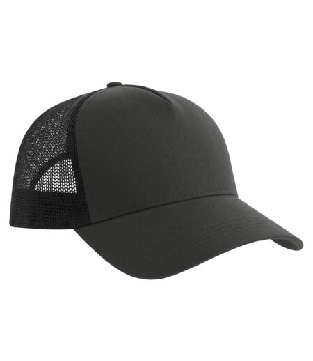 Rapper 5 Panel Cotton Sustainable Trucker Cap Dark Grey Black Atlantis