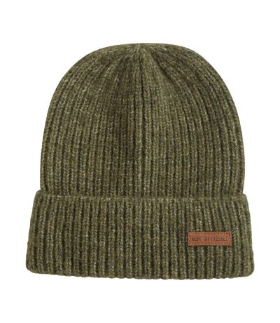 Mens codi knitted recycled beanie khaki Animal