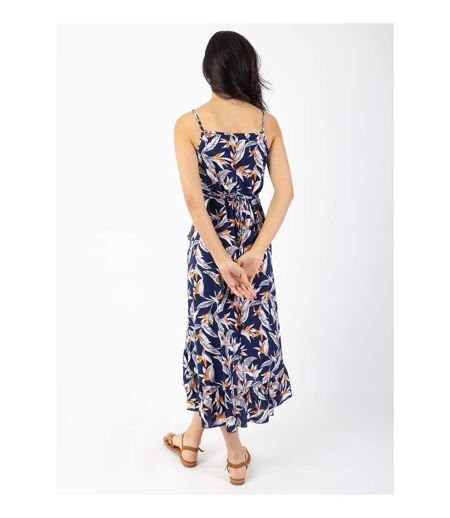 Robe longue fines bretelles SACHA imprimé fleurs de paradis Coton Du Monde