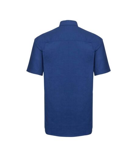 Collection Mens Short Sleeve Easy Care Oxford Shirt Bright Royal Russell