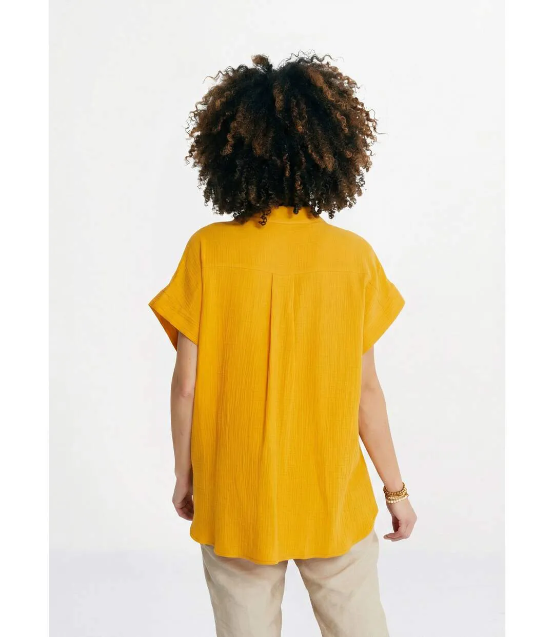 Tunique longue ample coton uni-2