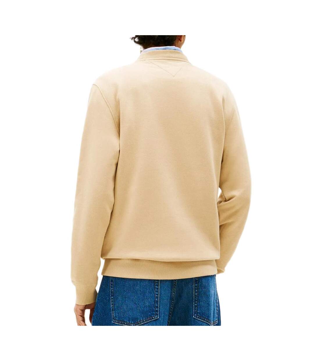 Sweat beige foncé homme tommy hilfiger reg flag crews-2
