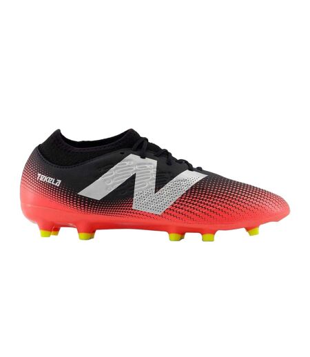 Mens Tekela V4+ Magique Gradient Knitted Collar Firm Ground Football Boots Black Red New Balance