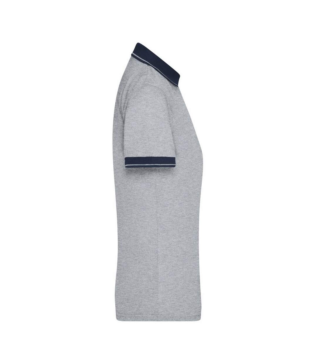 Polo Femme Gris Chiné Bleu Marine James And Nicholson-3