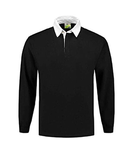 Front Row Mens Premium Long Sleeve Rugby Shirt/Top (Black)