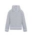 Womens/ladies Bayletta Striped Full Zip Hoodie White Navy Regatta-2