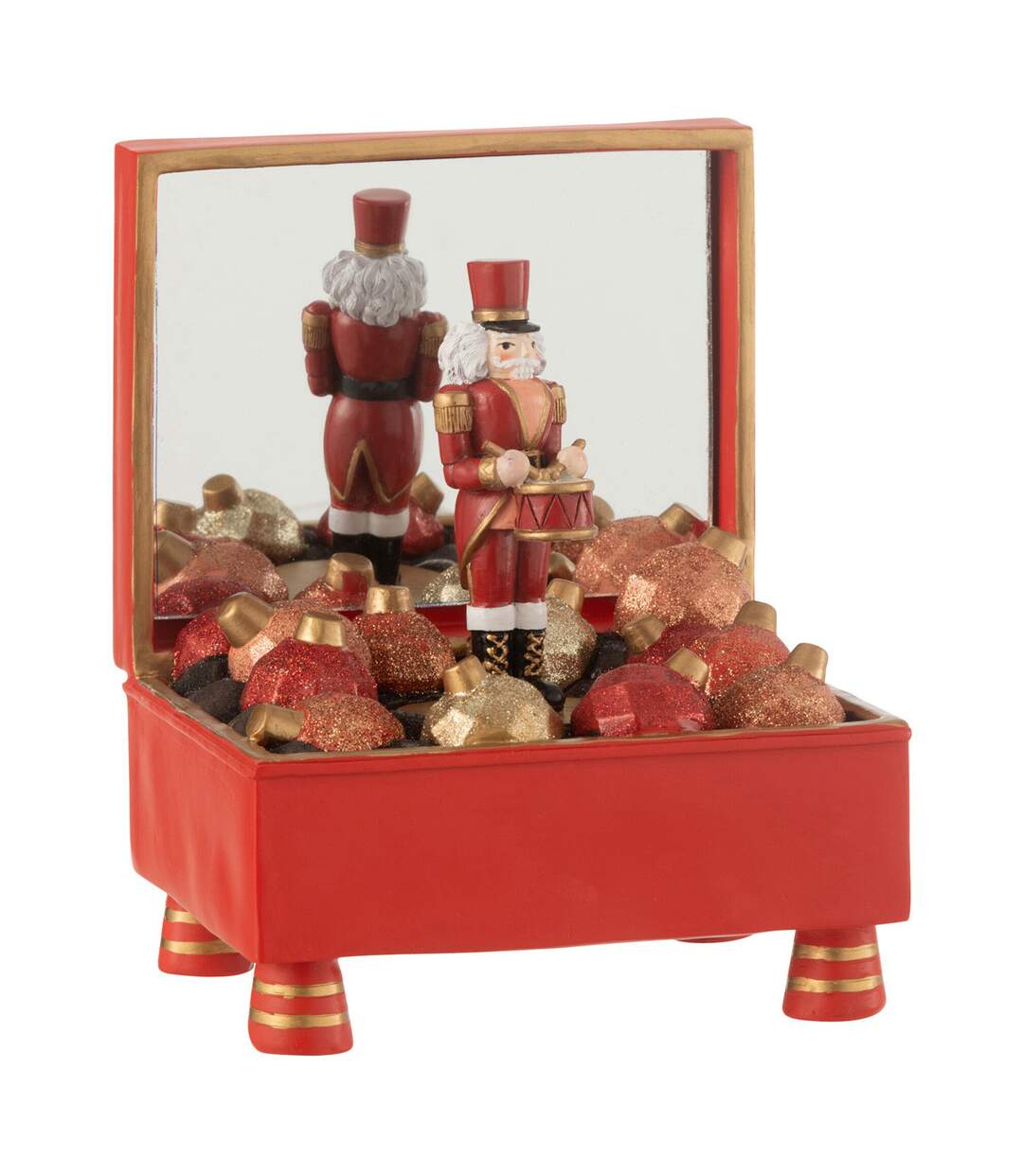 Boîte à Musique Casse-Noisette 19cm Rouge-1