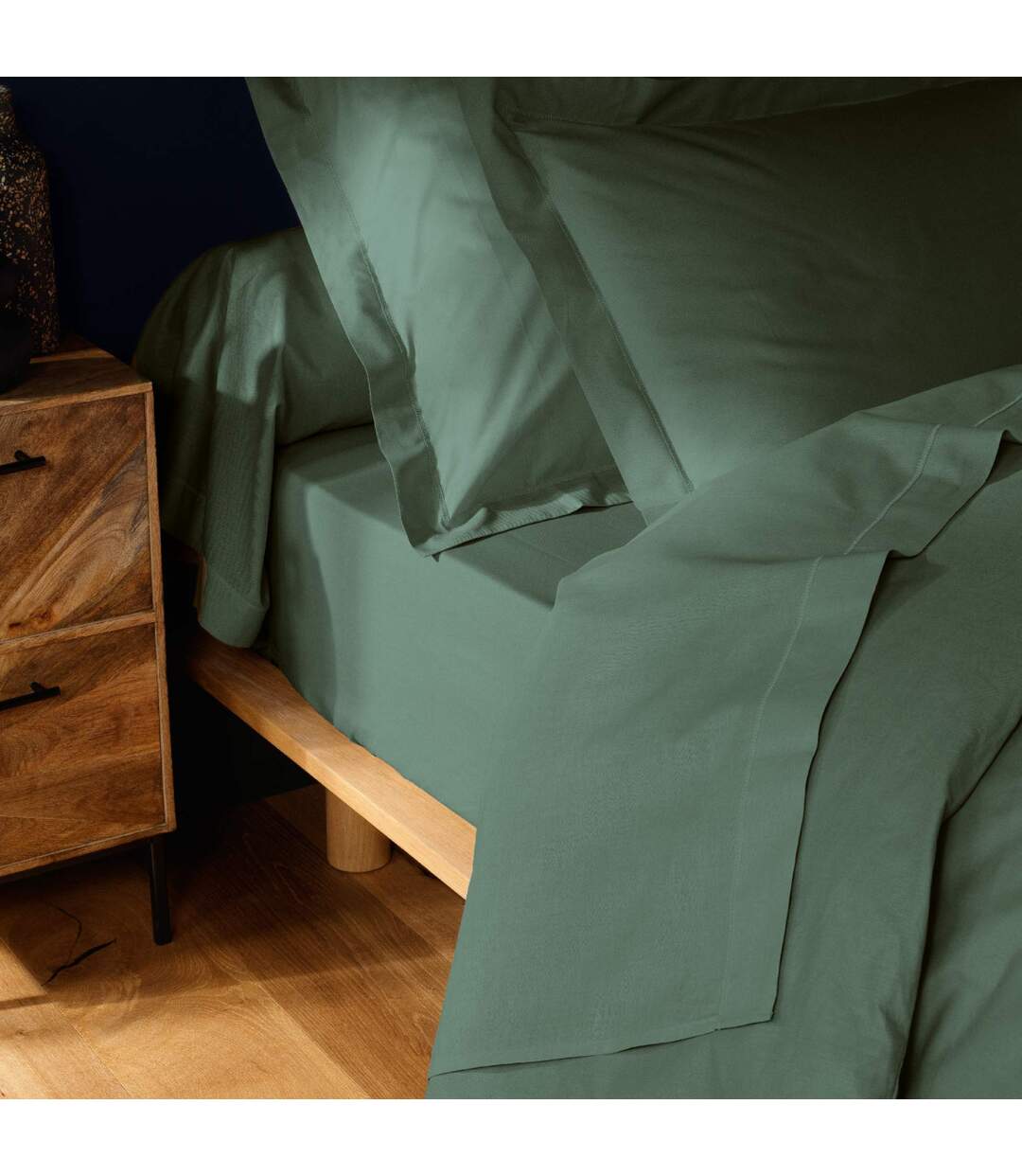 Drap Housse Lina 90x190cm Vert Cèdre-5