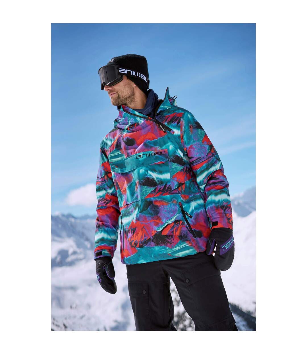 Blouson de ski snowstorm homme rouge foncé Animal Animal