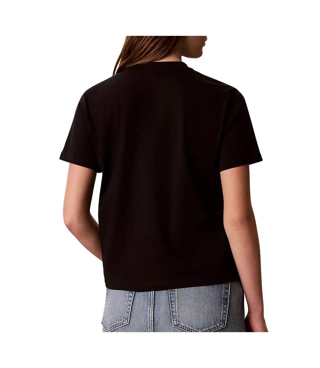 T-Shirt noir femme calvin klein jeans classic script-2