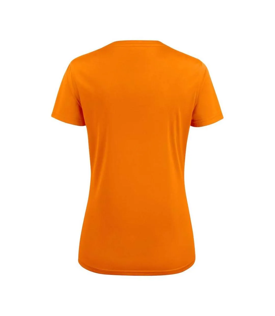 Womens/ladies Run T-shirt Orange Printer RED-2