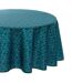 Nappe Ronde Imprimé Feuille 180cm Bleu-1