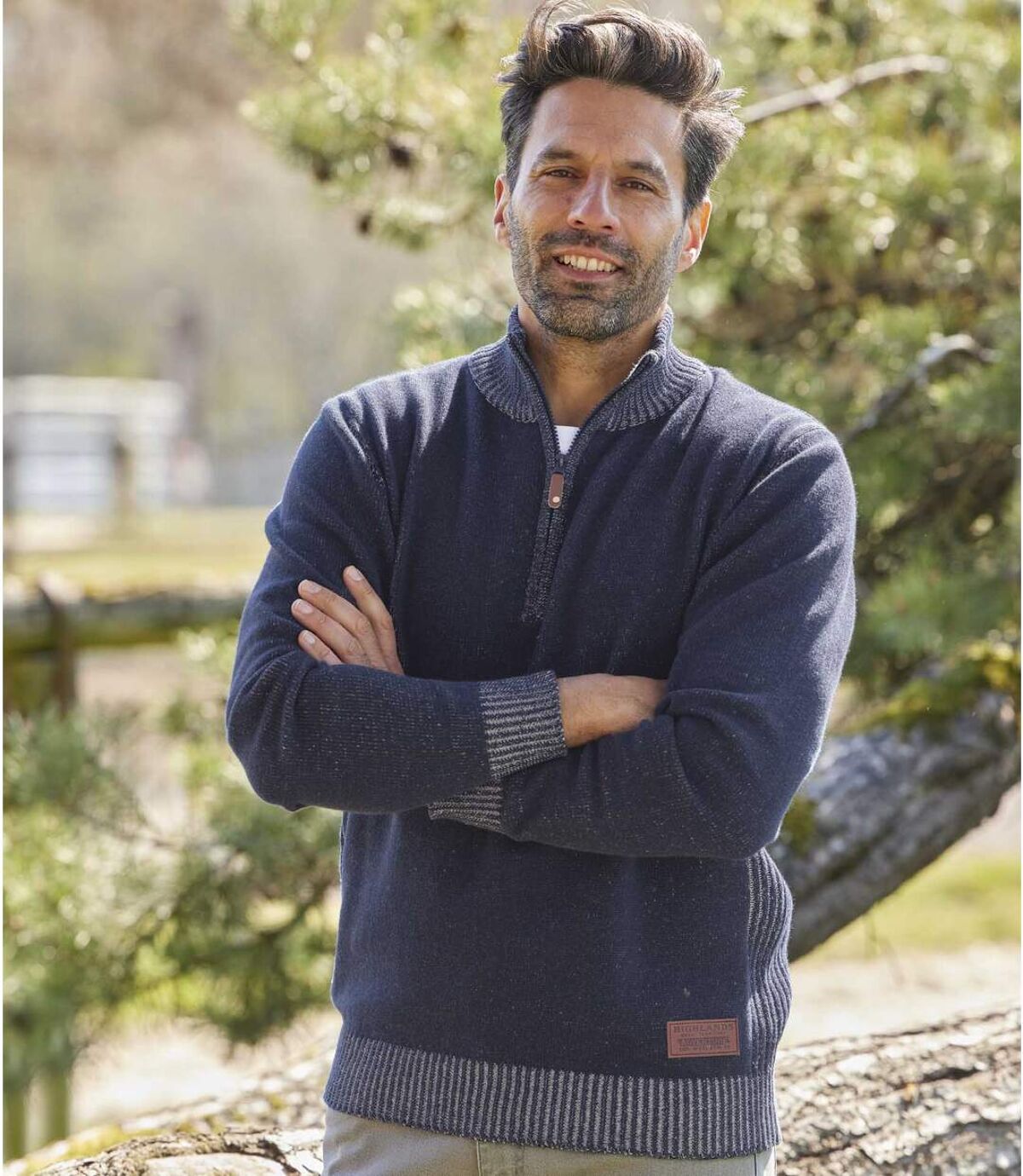 Men's Navy Half-Zip Sweater Atlas For Men