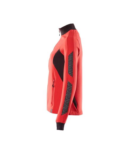 Womens/ladies Accelerate Zipped Lady Fit Jacket Traffic Red Black Mascot