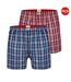Pack of 2  Mens d555 plaid woven kingsize boxer shorts  navy blue/red Duke-1