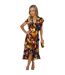 Womens/ladies Floral Frill Hem Wrap Dress Multicoloured AX Paris-1