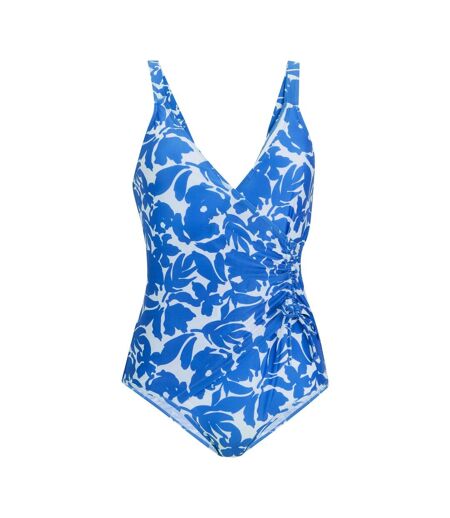Womens/ladies Baylenne Fleur Bloom One Piece Swimsuit Blue Regatta