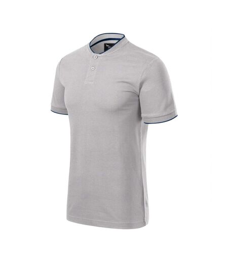 Polo Motif/style Losange Premium Homme Gris Argenté Malfini