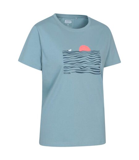 Womens/ladies devon relaxed fit t-shirt pale blue Mountain Warehouse