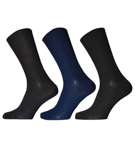 Simply Essentials Mens Therapeutic Socks (Pack Of 3) (Shades of Blue) - UTUT1430