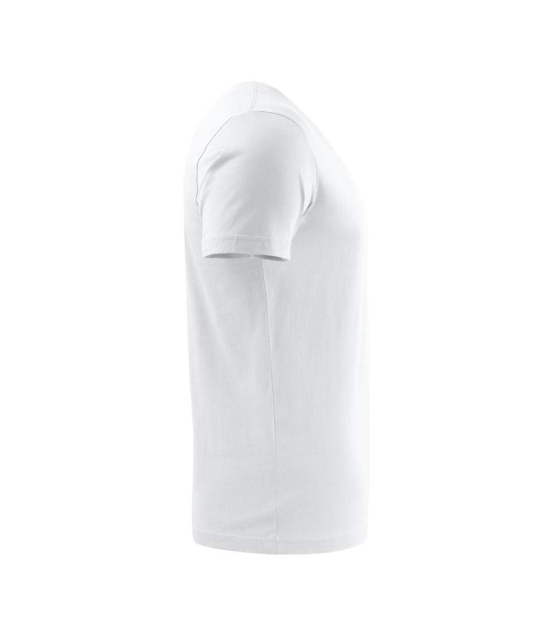 Mens V Neck T-shirt White Printer-3
