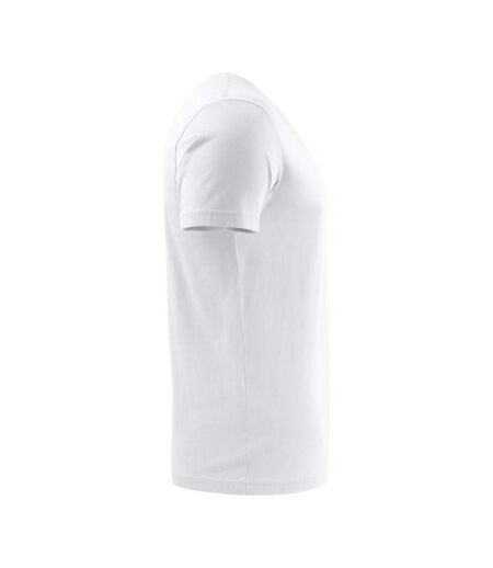 Mens V Neck T-shirt White Printer