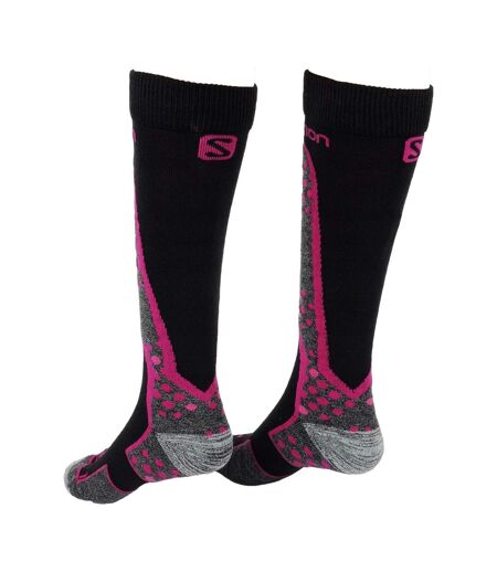 Chaussettes De Ski Motif/style Snowboard Adulte Noir Rose Salomon
