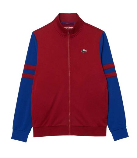 Mens Zip Interlock Stretch Track Jacket Red Lacoste