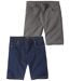 Pack of 2 Men's Denim Shorts - Blue Grey