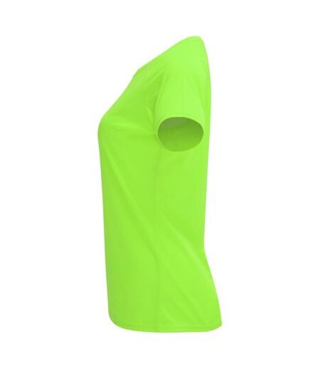 Womens/ladies Bahrain Short-sleeved Sports T-shirt Fluorescent Green Roly