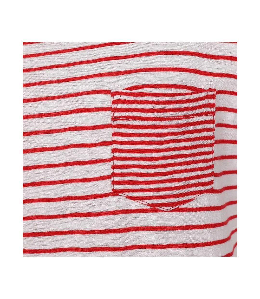 T-shirt Manches Roulées Motif/style Rayé Femme Rouge Lazy Jacks-4