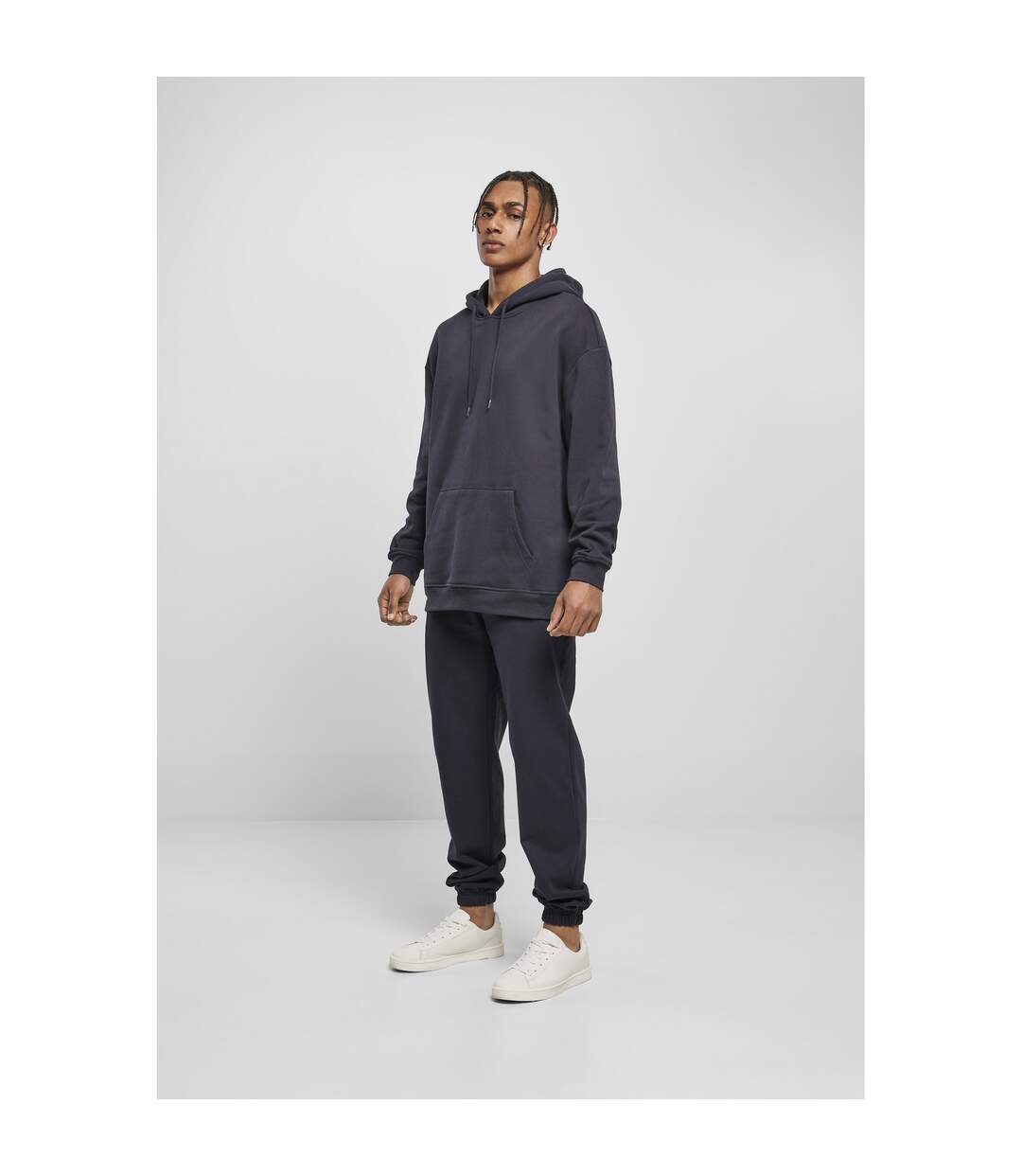 Mens Basic Oversized Hoodie Navy Build Your Brand-1