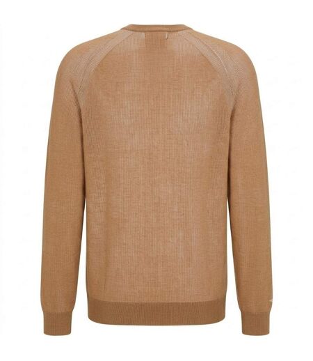 Mens Fine Knit Raglan Jumper Medium Beige Boss