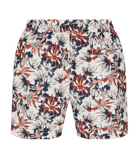 Short De Bain Motif/style Tropical Homme Crème Threadbare