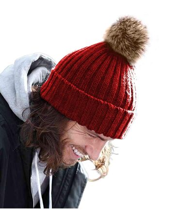Bonnet D'hiver À Revers Mixte Rouge Beechfield