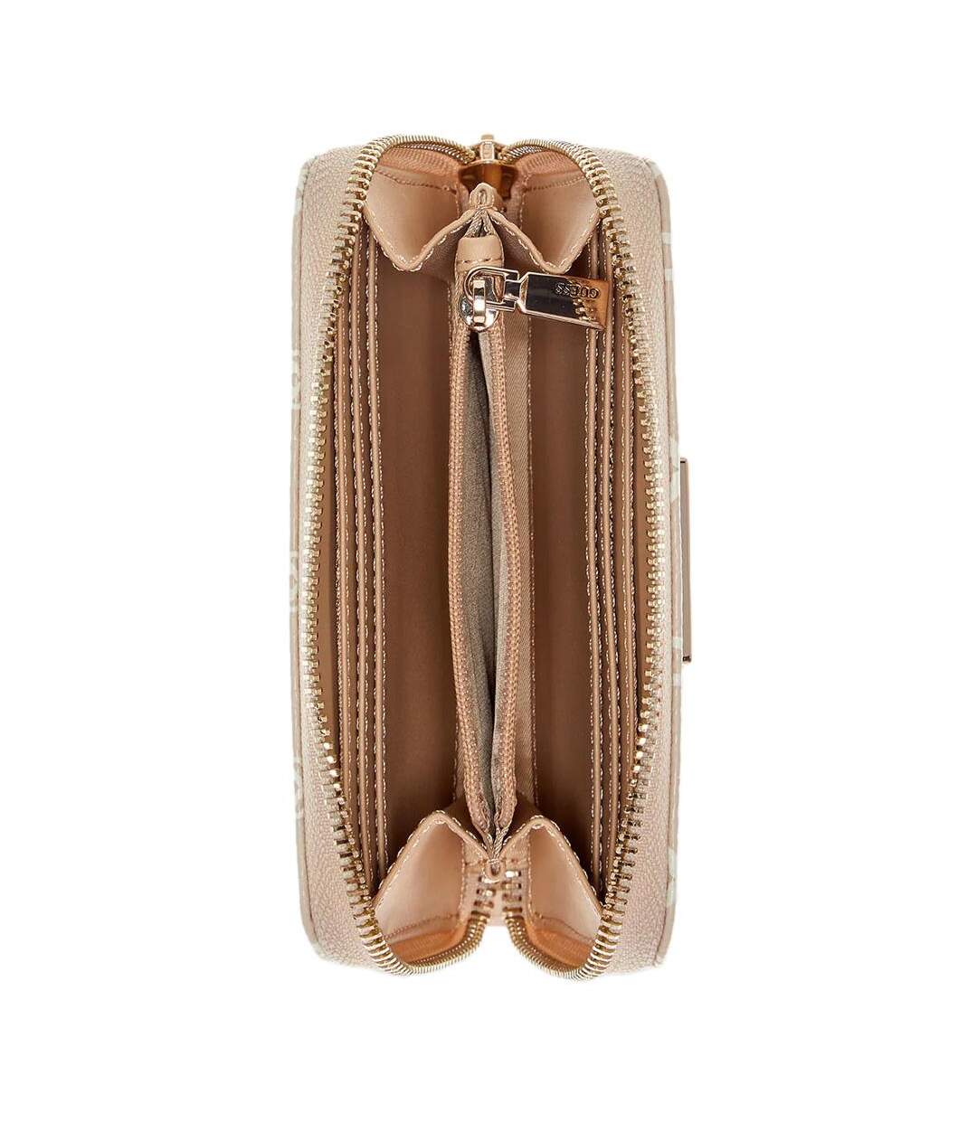 Portefeuille beige femme guess giully-3
