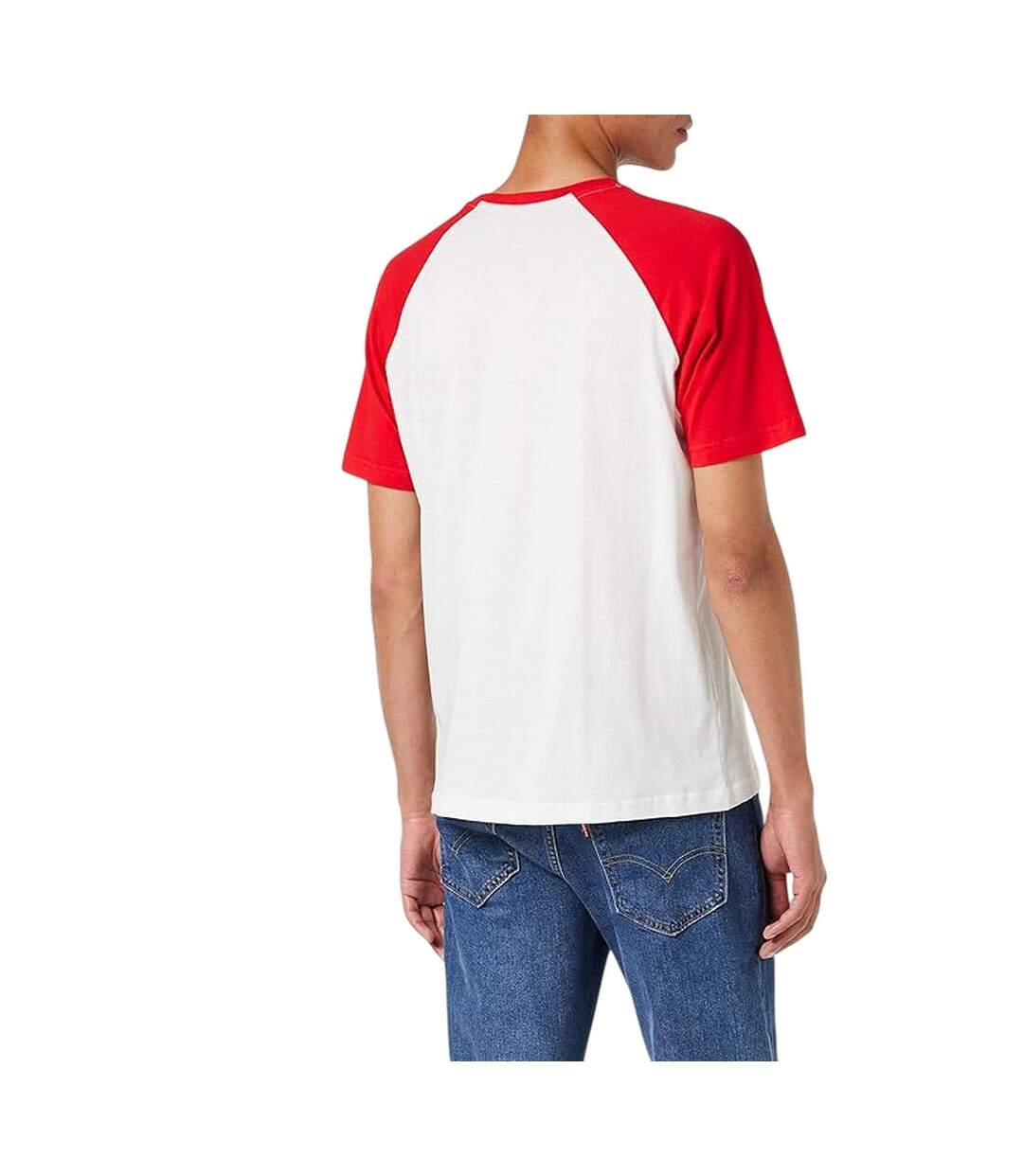 T-shirt Raglan Contrasté Pour Hommes Blanc Rouge Build Your Brand-3