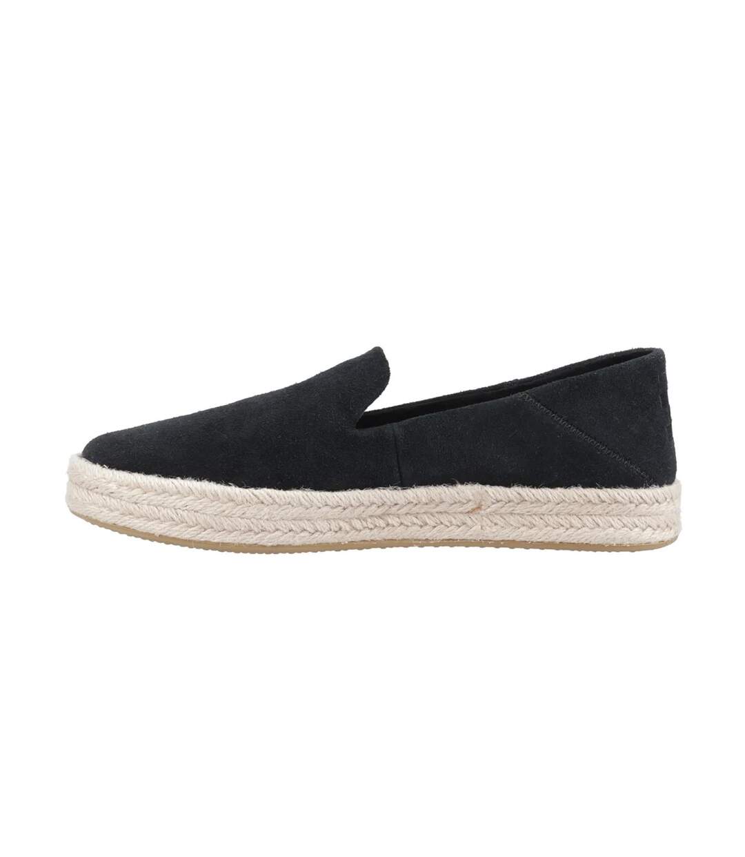 Womens/ladies Carolina Suede Slippers Black Toms-3