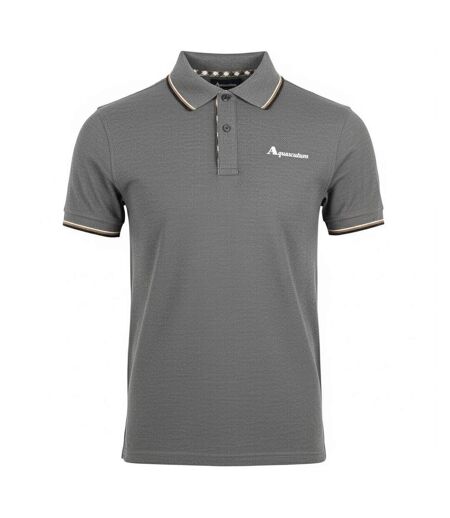 Mens Tipped Polo Shirt Grey Aquascutum