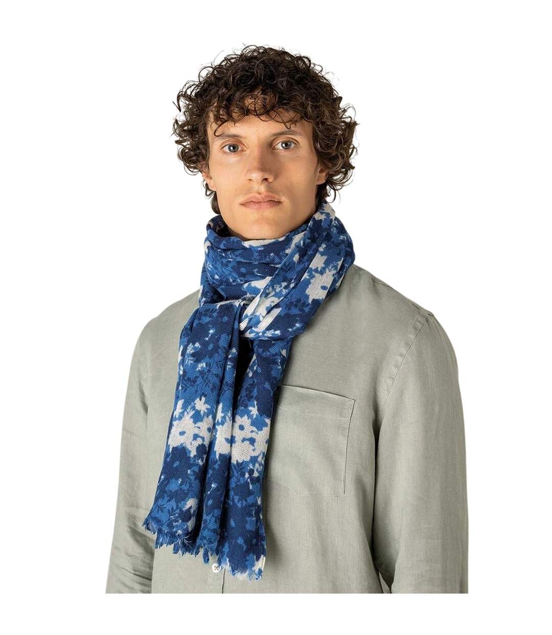 Écharpe Motif/style Floral Taille Unique Bleu Spasso-3