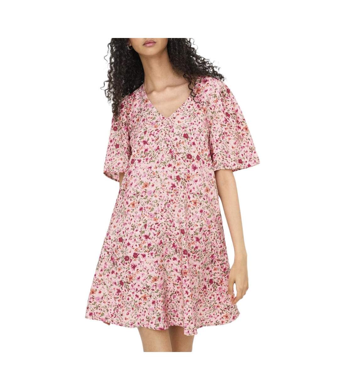 Robe rose à fleurs femme jdy carrie-1