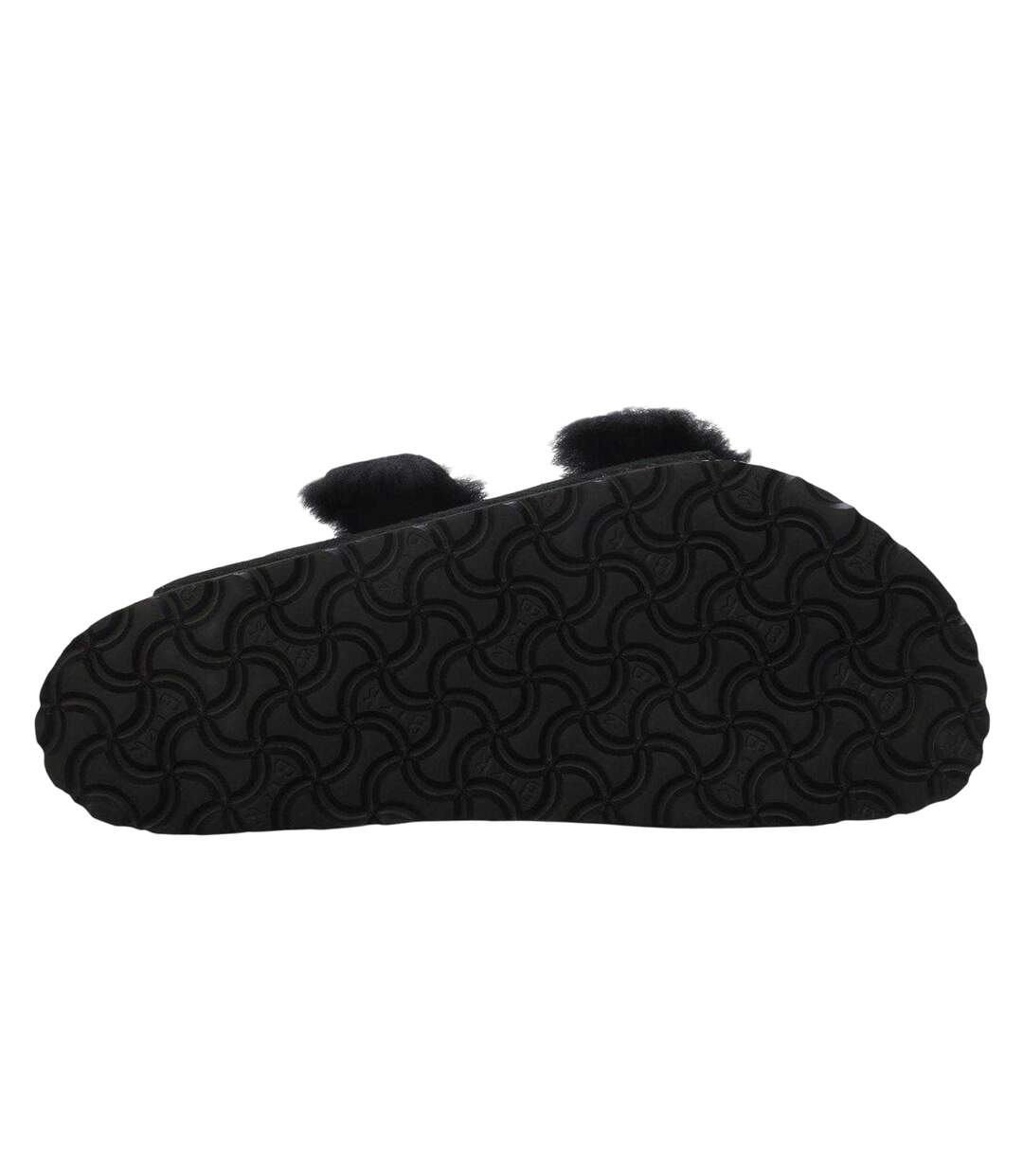 Womens/ladies Arizona Teddy Bear Flat Sandals Black Birkenstock-3
