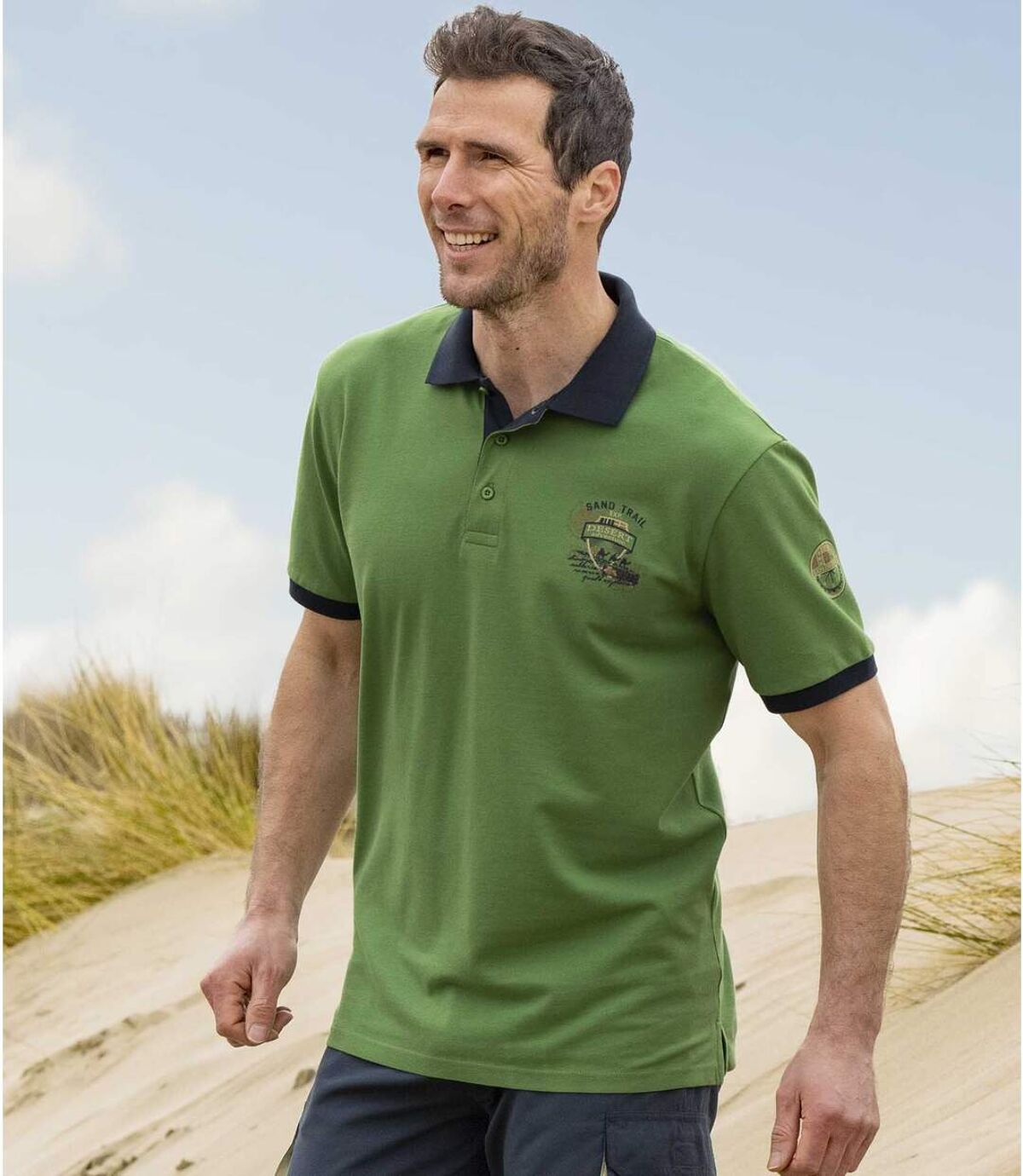 2er-Pack Poloshirts Sand Trails in Piqué-Qualität Atlas For Men